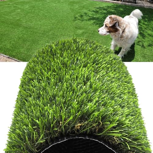 honeypet Artificial Grass for Dogs 4FTX10FT Synthetic Grass Mat 1' Height Outdoor Indoor Realistic Synthetic Thick Fake Faux Grass Rug for Patio Landscape Backyard, Custom Size