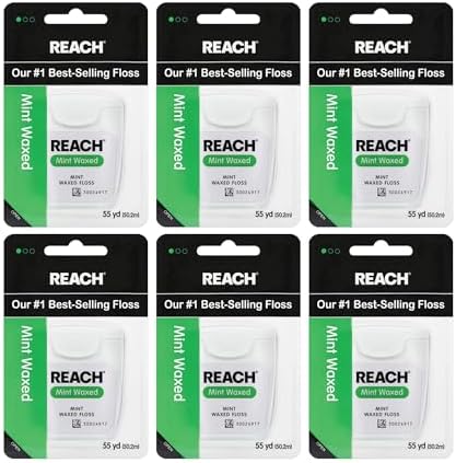 Reach Mint Waxed Floss, 55 Yd (pack of 6)