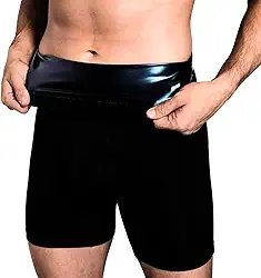 Shorts de Compressão Masculino Efeito Sauna Alta Performance para Academia e Esportes, Tecido Respirável Emagrecer Secar Queimar Gordura
