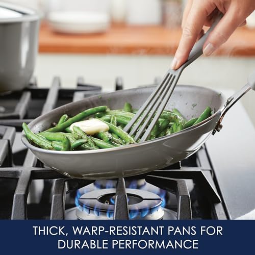 Rachael Ray Cook + Create Nonstick Cookware/Pots and Pan Set, 10 Piece, Gray