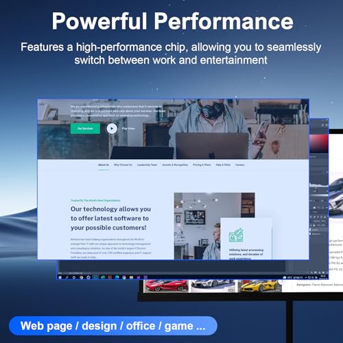 Image of All-in-One Desktop Computer PC, 19 inch Touchscreen FHD Display Monitor, Pentium G5400 Processor, 8GB RAM, 256GB SSD, Dual-Band Wi-Fi, Bluetooth, 4 USB,VGA for Office Gaming Home Study