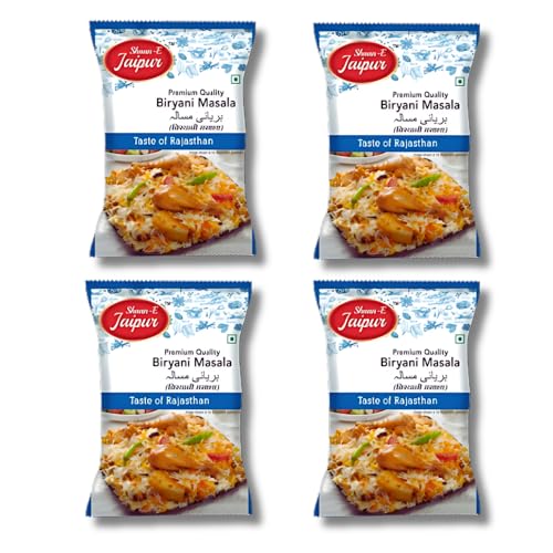 Shaan-E Jaipur Biryani Masala, Perfect blend of Indian spices | Chicken Biryani Spice Mix Masala | NO Added Artificial Colours & Flavours | 50 gm Each (Pack of 4)