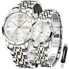 silver gold couple watches