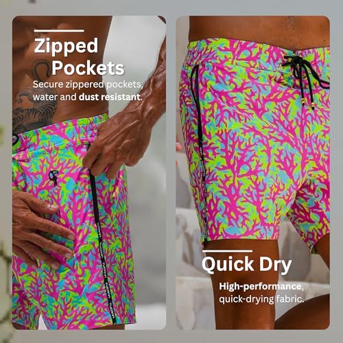 Tucann Men's Trunks 5" Compression Liner Quick Dry Zipper Pocket Chlorine Resistan 4 Way Stretch Swim Shorts for Men2