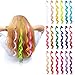 Blulu 24 Pieces Hair Accessories Colored Hair Extensions 20 Inches Curly Wavy Hairpiece Clip in Synthetic Rainbow for Women Party Highlights Accessories (24 Colors)