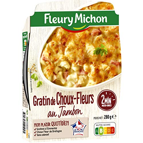 Fleury Michon Gratin de Choux-fleurs Jambon Supérieur, Emmental, 280g