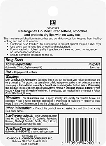 Neutrogena Lip Moisturizer Spf#15 Stick (3 Pack) #TOP7