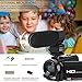 Video Camera Camcorder Digital YouTube Vlogging Camera Recorder FHD 1080P 24.0MP 3.0 Inch 270 Degree Rotation Screen 16X Digital Zoom with Microphone, Remote Controller and 2 Batteries for Sports