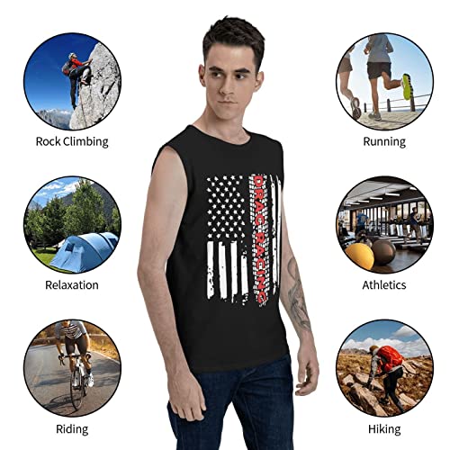 Cxcplxk Drag Racing Flag America Men's Sleeveless T-Shirt Sport Bodybuilding Tank Top Shirts Muscle Workout Vest X-Large #TOP7