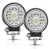 LikeSafe LED Tractor Work Lights, 4 Inch 99W Round Off Road Lights Spot Flood Beam Led Pods Light, 12V 24V Driving Fog Light for Truck Vehicle Golf Car RV Boat ATV UTV SUV Motorcycle Snowplow, 2Pcs