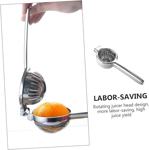 Miniatura 6 de Exprimidor manual de limón de acero inoxidable, exprimidor de frutas cítricas de mano, fácil de limpiar, prensa portátil no eléctrica para uso en la
