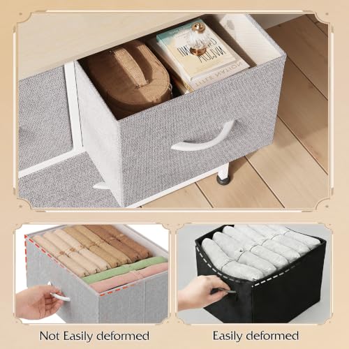 Image of WLIVE 5 Drawer Dresser for Bedroom Organization and Storage; Fabric Drawer Organizer for Clothes and Sweater Storage; Kids Small Dresser for Room Organization and Storage Solutions