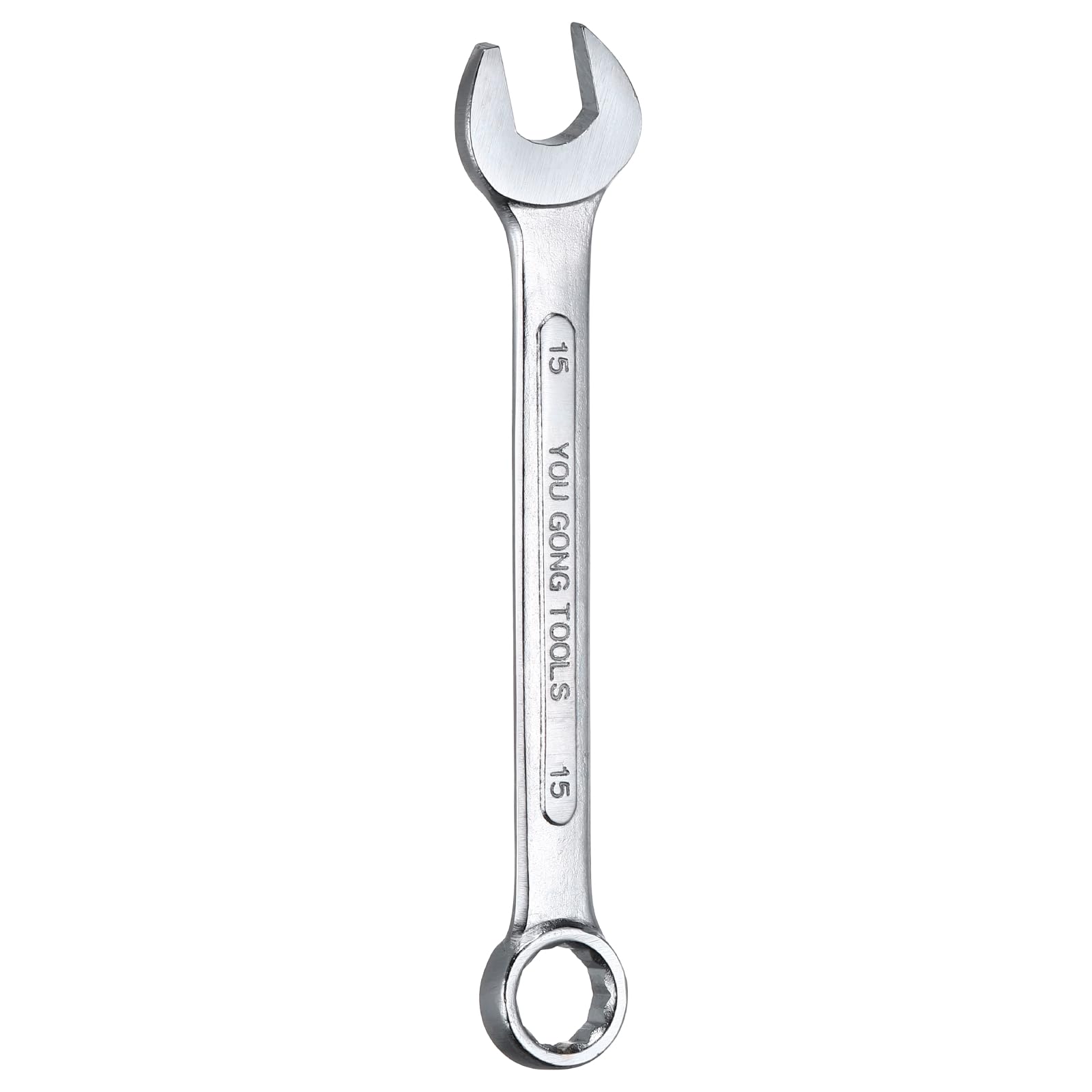 sourcing map Metric Combination Wrench 15mm Open End & 15-Degree Offset 12-Point Box End Double Ended Wrenches Spanners Tools for Household Automotive Machinery DIY Repair