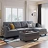 HONBAY Reversible Sectional Sofa Couch Set L Shaped Couch Sofa Sets for Living Room 4 Seat Sofa Sectional with Storage…