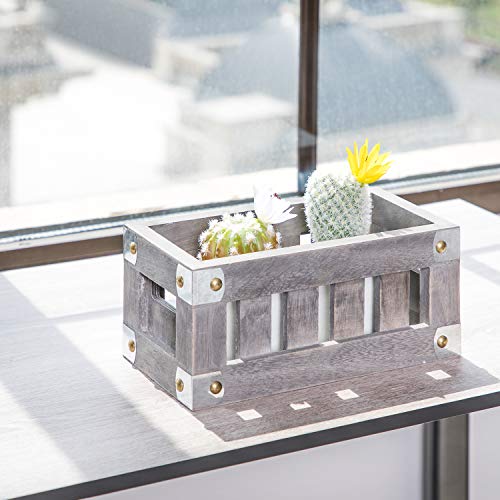 Home Zone Living Wood Storage Crate For Organization And Storage, 3 Pack, Brown #TOP2