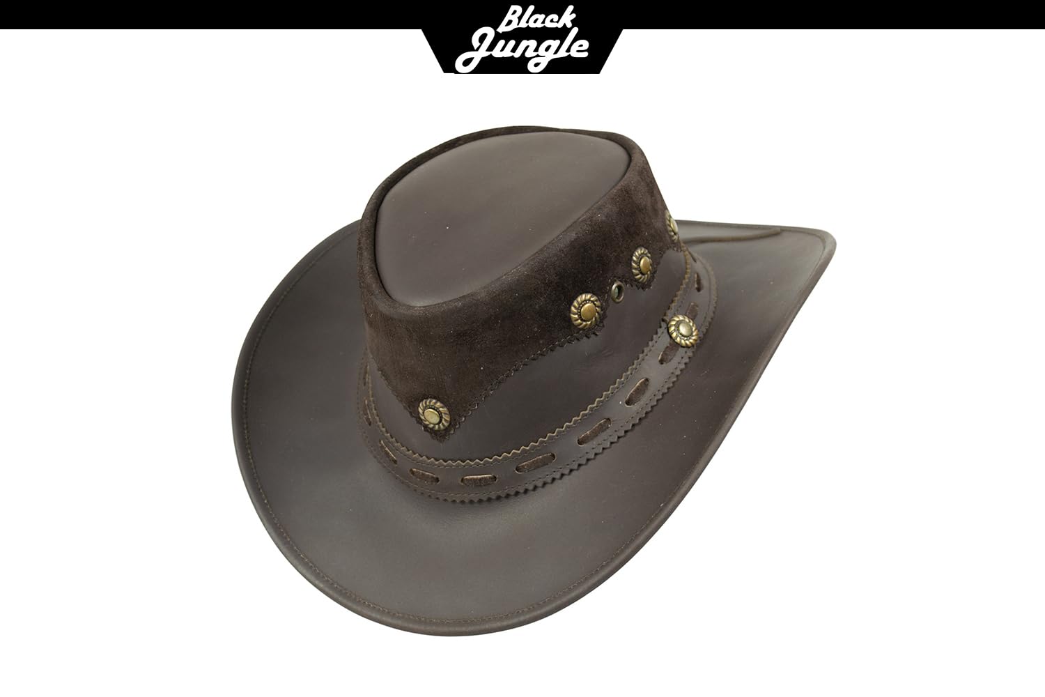 Black Jungle PENTLAND Cappello in Pelle, Cappello Occidentale, Australia, Cappello da Cowboy (Marrone, XXL)