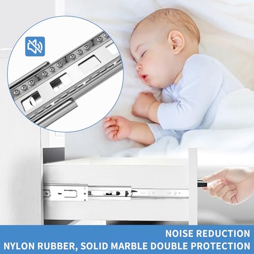12 inch Drawer Slides 4 Pairs (8pcs) Full Extension Ball Bearing Drawer Rails Side Mount 3 fold Metal Dresser Runners for File Cabinet Trash Can Kitchen Wardrobe Glides 12" Silver 100 LB Capacity - Image 2