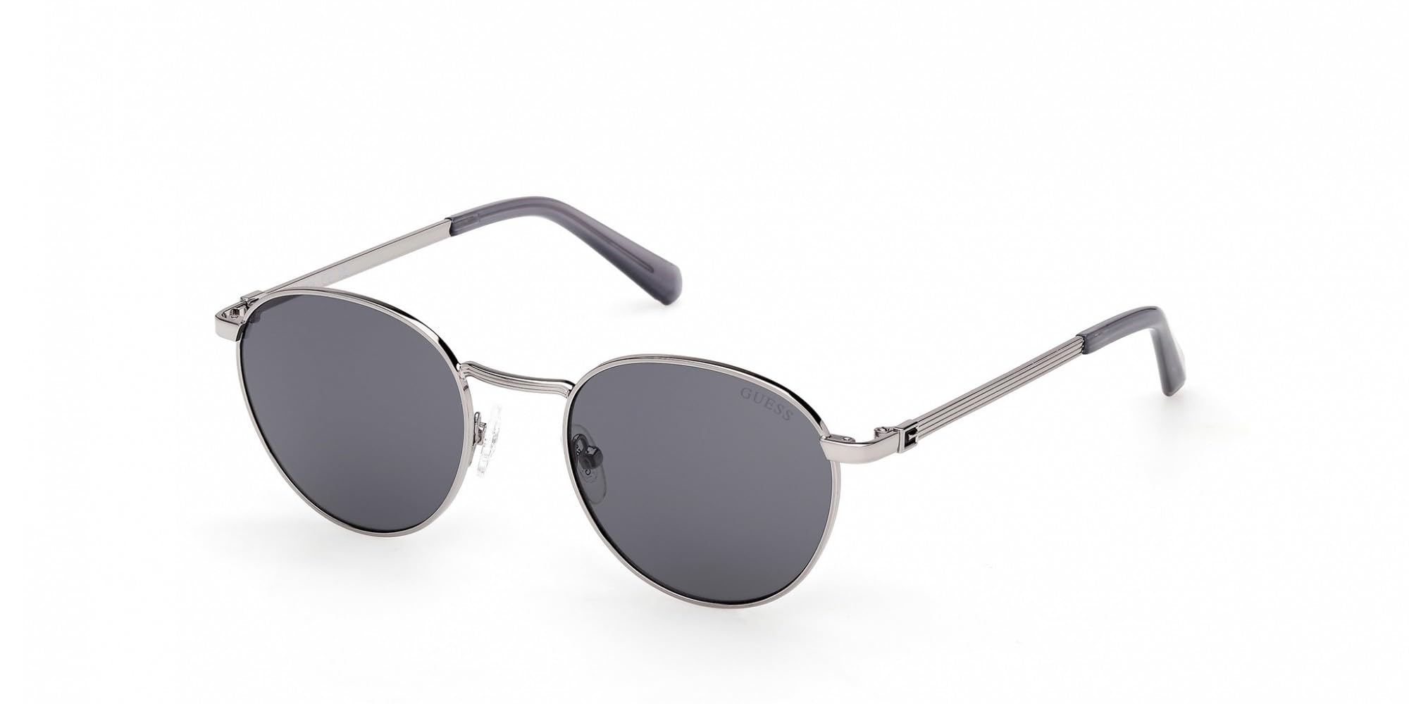 Guess Gu00272 08A Man Sunglasses Metal Gunmetal Smoke Round Normal
