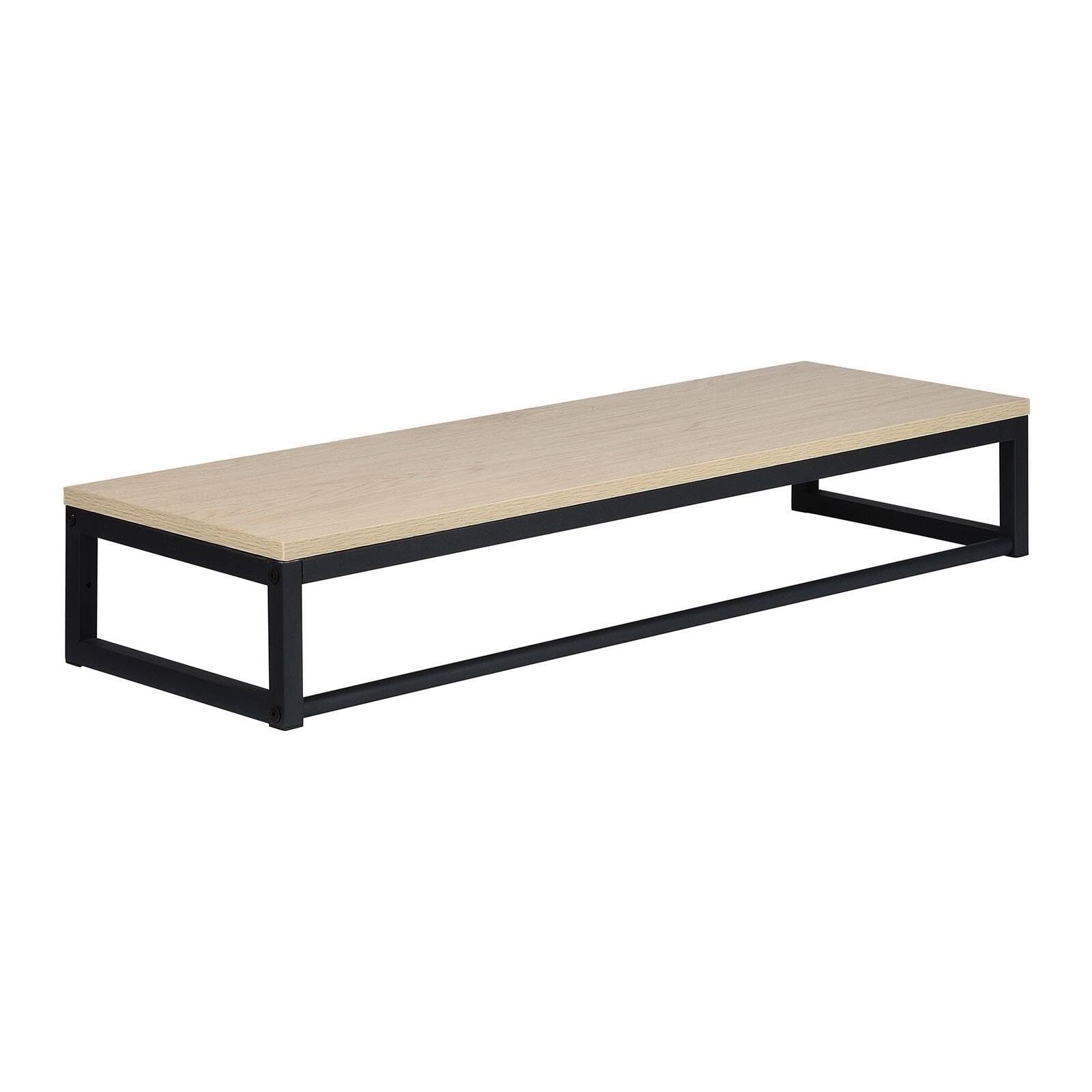 MOB-IN Etagère penderie Murale Bois et métal Noir 90x28,5cm