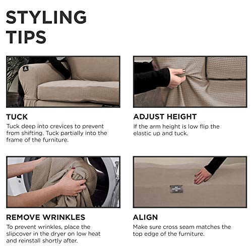 Maytex Pixel Ultra Soft Stretch Sofa Slipcover, 2-Piece, Sand #TOP6