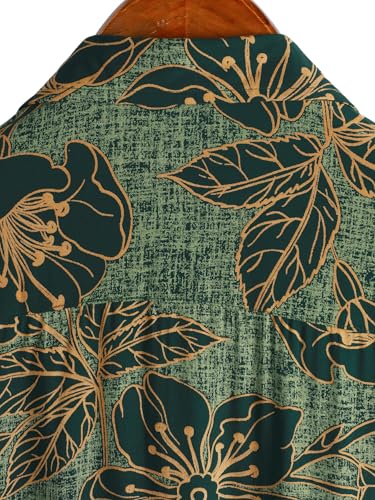 Image of JOTOOK Mens Hawaiian Shirt Short Sleeve Button Down Tropical Shirts Casual Floral Summer Beach Shirt