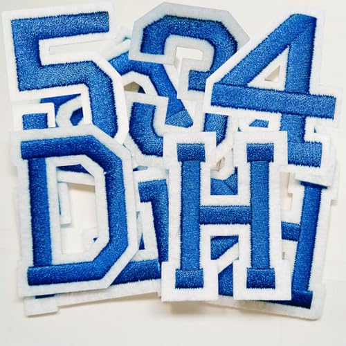 Iron on Letter and Numbers Patches 72 Pieces,bfuee Letters and Number Patch Embroidered Patch A-Z and 0 to 9,for Hats Shirts Jeans Bags Blue