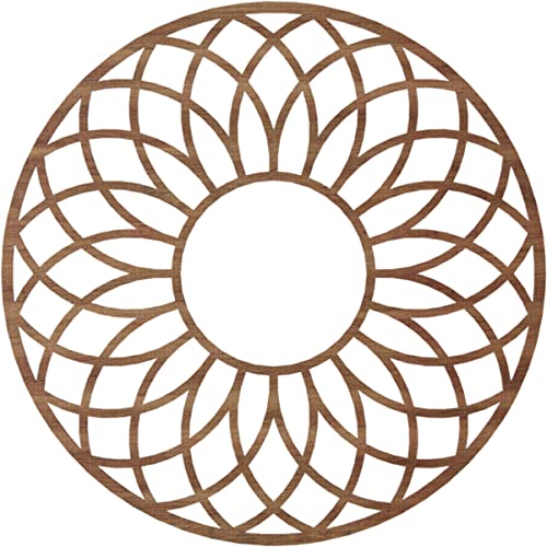 Image of Ekena Millwork 40 inchOD x 13 5 /8 inchID x 3 /8 inchT Cannes Wood Fretwork Pierced Ceiling Medallion, Walnut