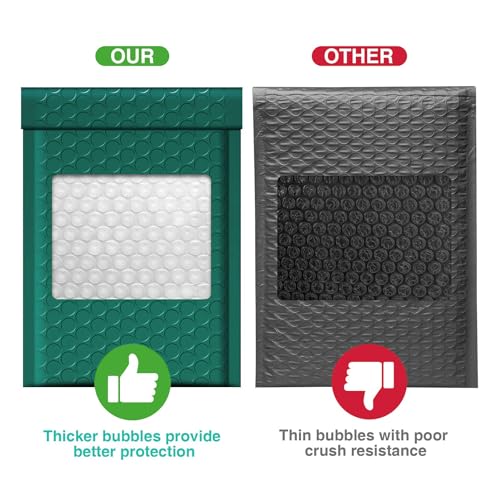 Image of Metronic Bubble Mailers 800 Pack 4x8 Inch Padded Envelopes Forest Green