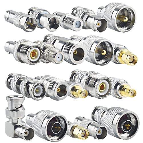 Image of 20pcs BNC Connector Kits BNC to SMA /BNC to BNC /BNC to UHF /BNC to N /BNC to F RF Coax BNC Adapter Male to Female Cable Converter