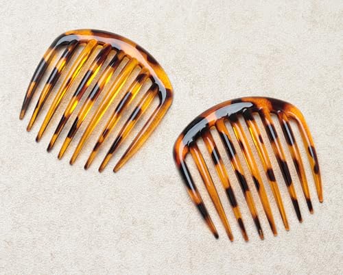 2 Peines Laterales para Cabello de 9 Dientes 7.5x7.3 cm Plástico miniatura 5