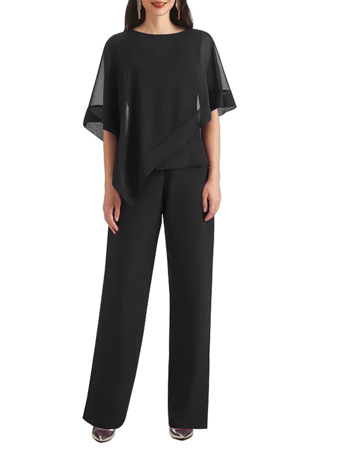 Mother of The Bride Pant Suits for Women Chiffon 3PC Formal Wedding Guest Outfits 2026 MIS065