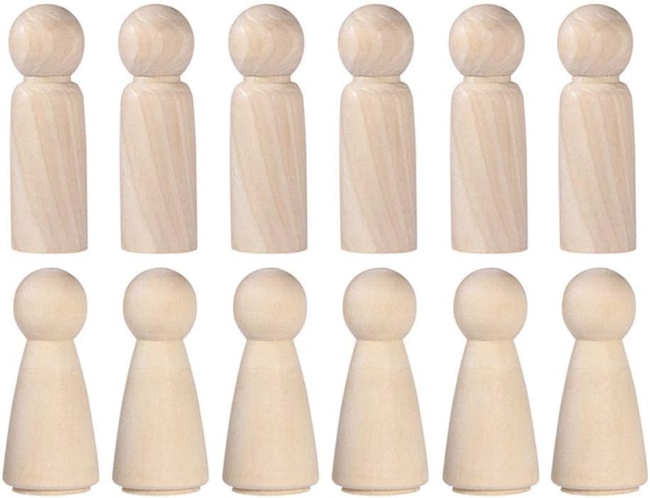 20PCS Wooden Peg Doll Unfinished People Bodies Angel Dolls For DIY Craft 20Pcs 65mm for Kids Painting, Art Projects, Family Crafts Wedding Party Decor