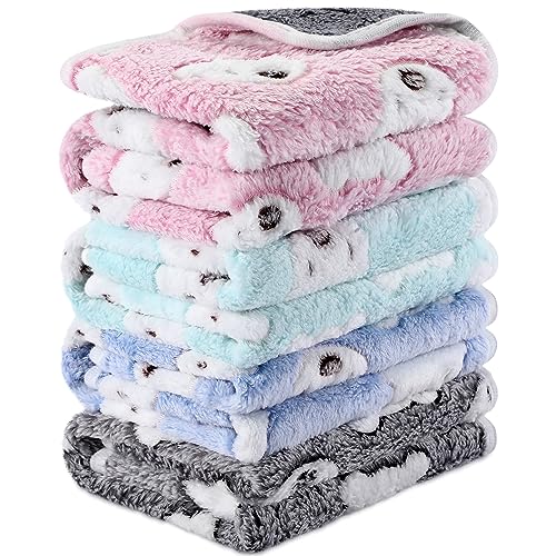 Image of 4 Pcs Waterproof Guinea Pig Blankets Washable Small Animal Fleece Bedding Absorbent Guinea Pig Cage Liners Reusable Pet Pee Pad Sleep Mat Pad Cover for Hamster Ferret (Bear Pattern,24 x 16 Inch)