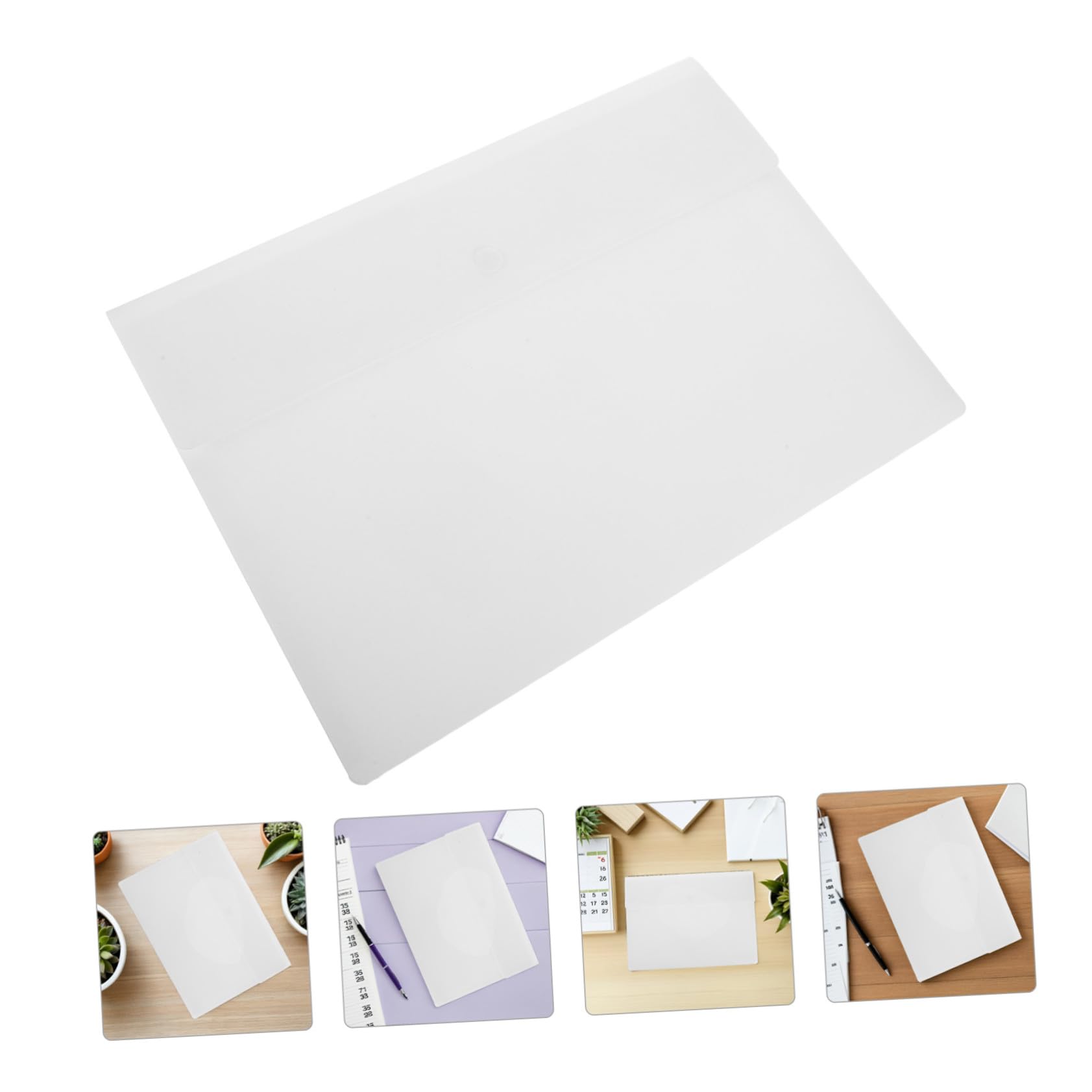 Cartella Documenti A4 10 Pezzi Pp Bianco con Bottone | Grande Capacità, Ordinamento Rapido, Archivio Quotidiano e Conservazione Report