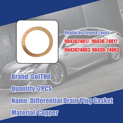 Image of 12PCS Transfer and Differential Case Drain Plug Crush Gasket Kit, 1215710010 9043024003 90430A0003, Comptaible with Toy0ta 4Runner Land Cruiser Sequoia ES350 RC300