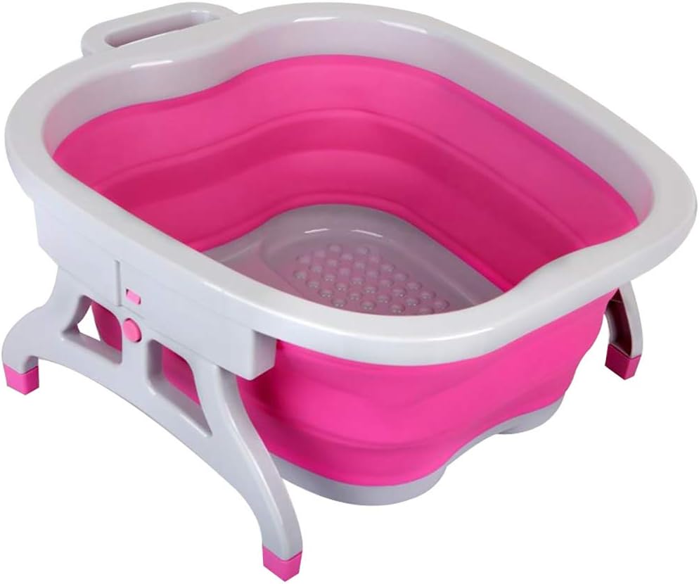 Outtybrave Spar Foot Bath, Foot Care Wash Cleaning Care Pedicure Water Relaxes Spray Tub Bowl Space-saving (Rosy)