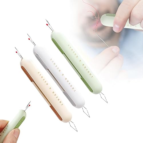 Miniatura 9 de Enhebrador de Agujas y Descosedor 2 en 1, Nuevo 2024 Herramienta Mejorada 2 en 1 de Enhebrador de Agujas y Descosedor, Removedor de Costuras Verde,3