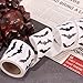 Bat Stickers Roll, 1.18in Self-Adhesive Halloween Black Bat Sticker Sparkly Halloween Label Party Decoration for Kids Cards Envelopes Invitations Scrapbooks Decal