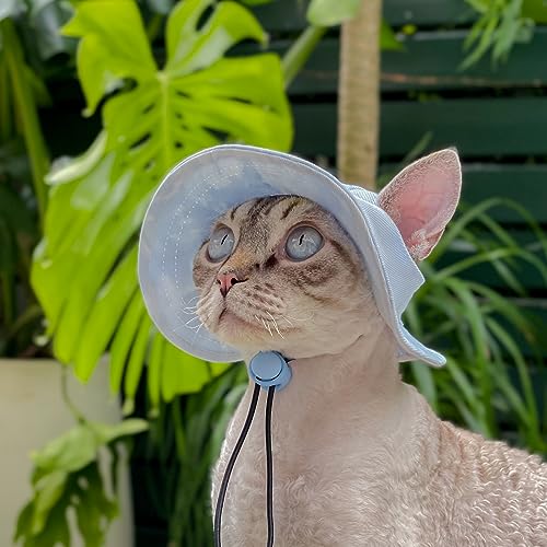 Pet hat with Ear Holes Sunscreen Baseball Cap Suitable for Small and Medium-Sized Dogs Outdoor Climbing hat in Summer Pet Products (Small, Blue) - Thumbnail 7