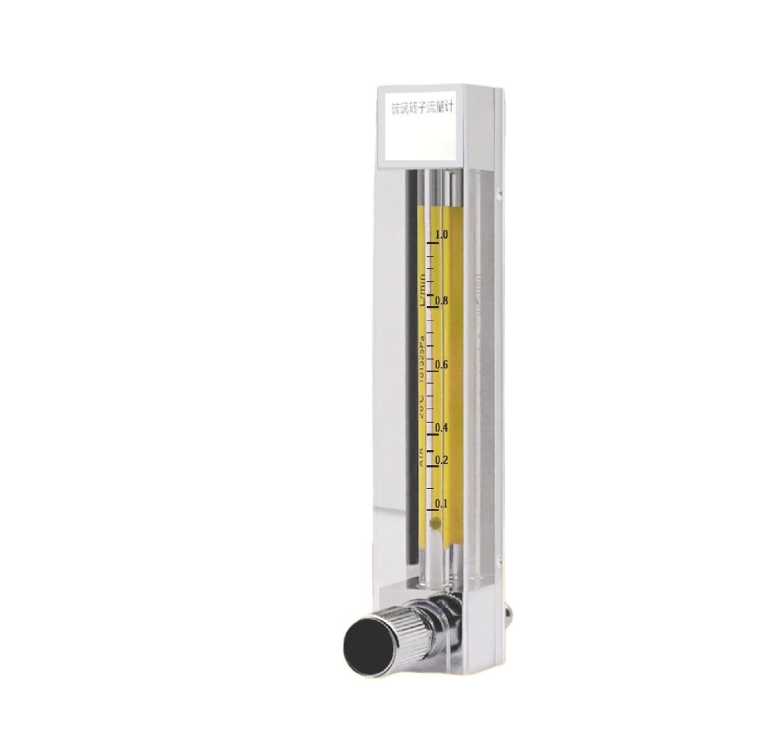Medidor de flujo de líquido 25-250L/H Rotámetro de tubo de vidrio de manguera de 12 mm con válvula de control Medidor de flujo de área variable montado verticalmente(6-60L-H)