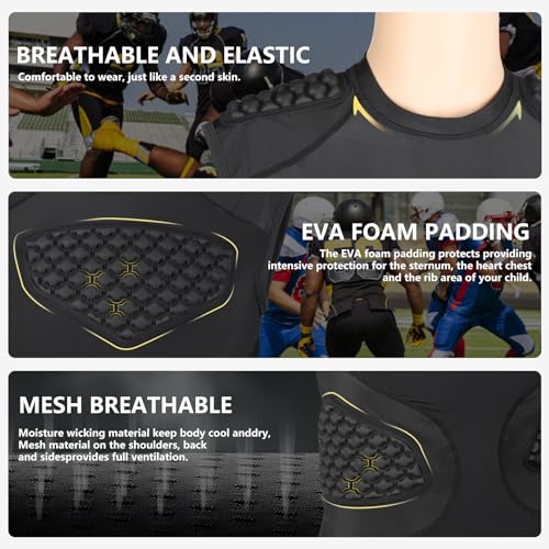 DGXINJUN Men's Baseball Chest Protector Shirt Rib Heart Sternum Guard Padded Shirt for Aldult Softball Football Rugby3
