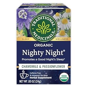 Traditional Medicinals Tea, Organic Nighty Night, Relax & Get a Good Night’s Sleep, 16 Tea Bags (Packaging May Vary)