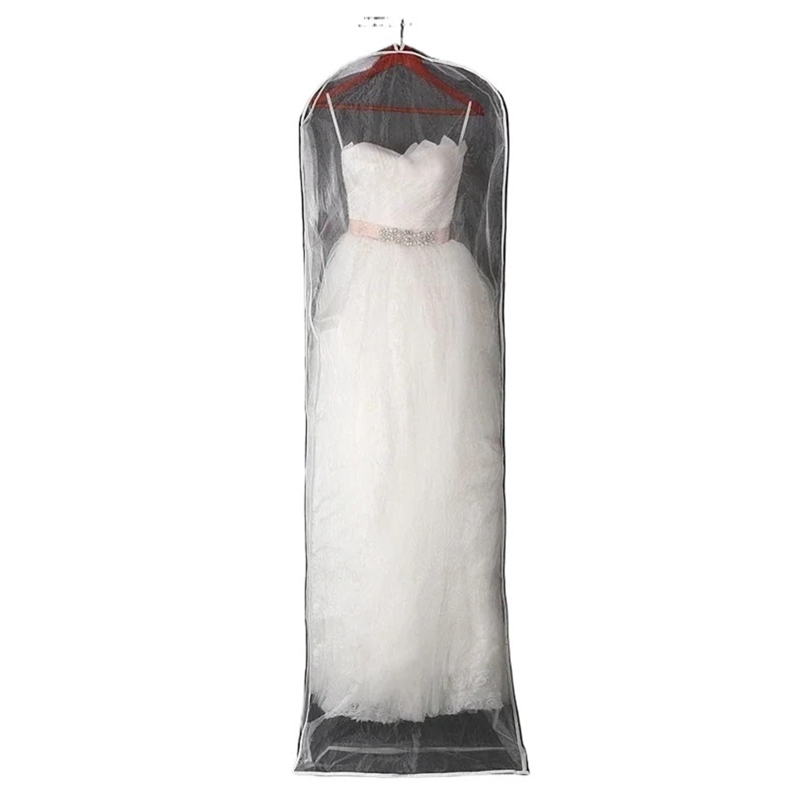 Fundas Ropa Armario Colgar Funda Protectora De Tul/voile Transparente Doble Cara For Vestido Novia Con Cremallera Lateral For Guardarropa En Casa(60x15x160cm)