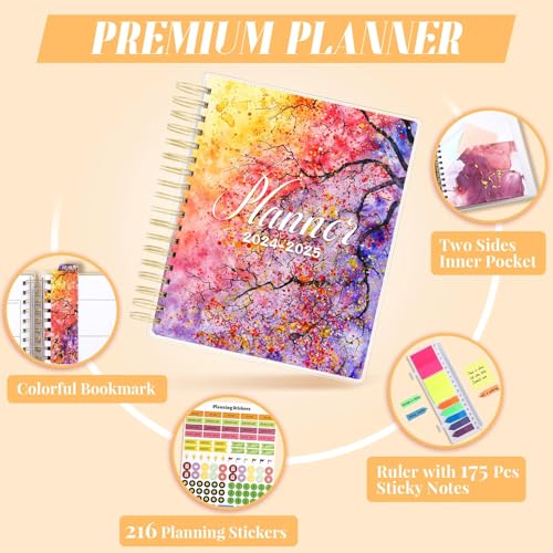 Montcool MCOPAPAT2407 Planner 2024-2025 7.9 Inch X 9.8", Large 18 Months Academic Daily Weekly Monthly Planner Yearly Agenda July. 2024–Dec. 2025 thumb #1