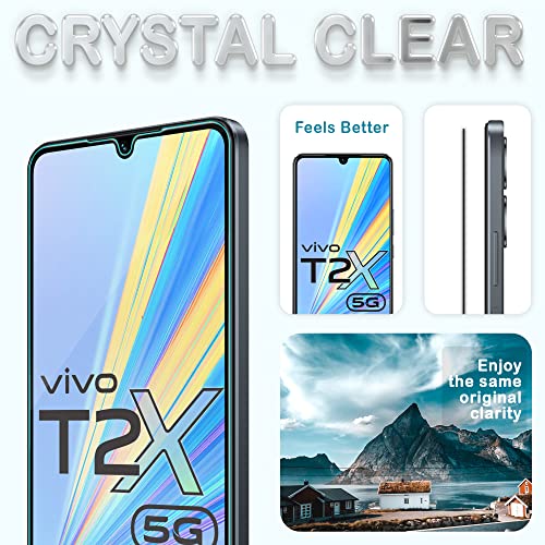 Image of ArmourPro Tempered Glass for Vivo T2X - 9H Screen Protector with Black Border, Anti Scratch, Edge-to-Edge Coverage, HD Clarity, Smooth Touch, Case Friendly | Black