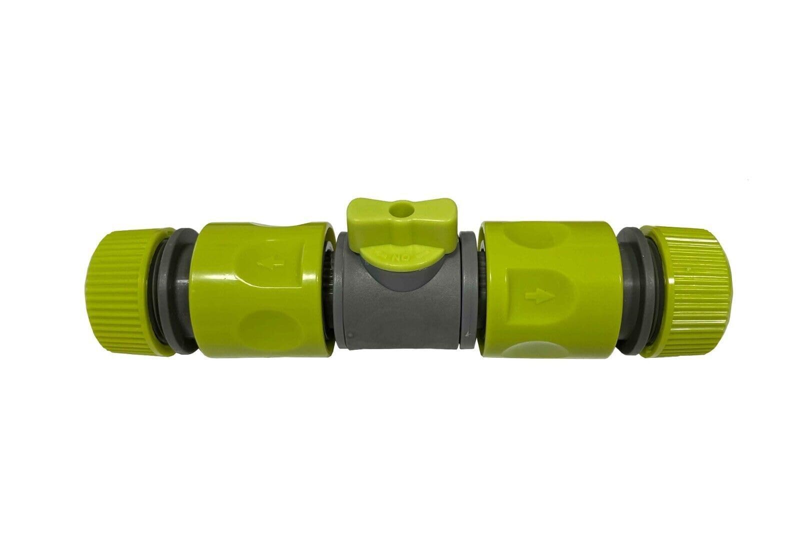 B2c Men's Lime Garden Hose Ranfe Of Connectors Fittings Universal Standard Hozelock Compatible Fe Threaded (In-Line Valve + 2 Connectors)