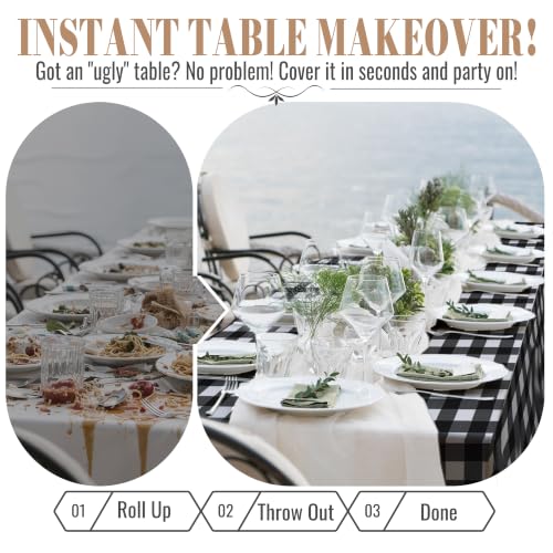 Image of Plastic Table Cloth Disposable, 54In X 300Ft Table Cover Roll