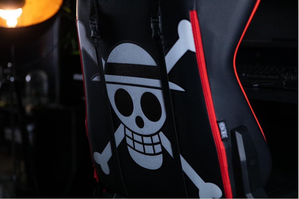 Konix One Piece Chaise de Bureau Gaming - Inclinaison siège 150° - Cuir polyuréthane - Coussin lombaires et cervicaux réglable - Appui-tête - Noir