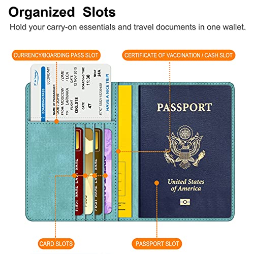 Foto von FINTIE Reisepasshülle – Schutzhülle für Reisepass, Bordkarte, Ausweis, Grün/Braun, Grün/Braun, Porte-passeport, Stilvoll