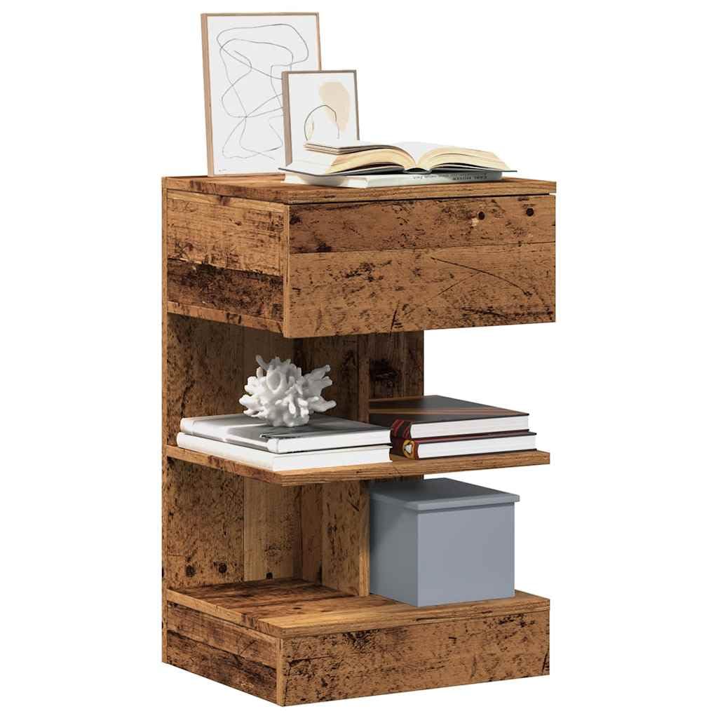 Lot de 2 tables de chevet avec espace de rangement et plateau stable